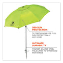 ergodyne Shax 6100 Lightweight Work Umbrella, 90" Span, 92.4" Long, Lime Canopy (12967)