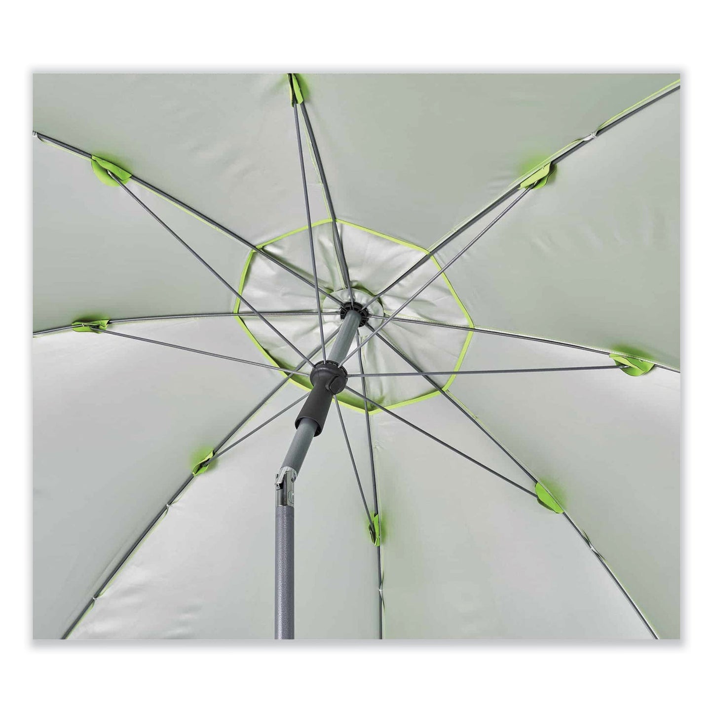 ergodyne Shax 6100 Lightweight Work Umbrella, 90" Span, 92.4" Long, Lime Canopy (12967)