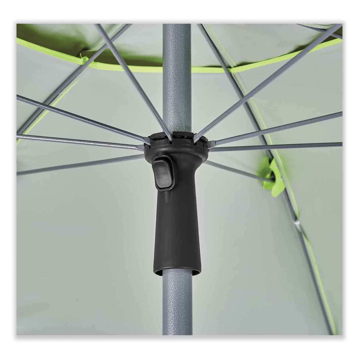 ergodyne Shax 6100 Lightweight Work Umbrella, 90" Span, 92.4" Long, Lime Canopy (12967)