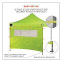 ergodyne Shax 6092 Pop-Up Tent Sidewall with Mesh Window, Single Skin, 10 ft x 10 ft, Polyester, Lime (12989)