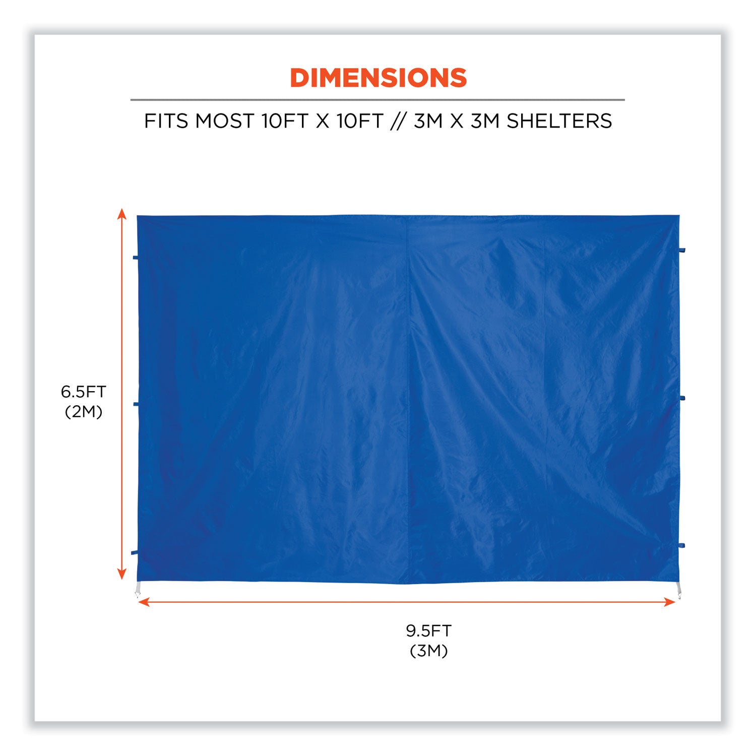 ergodyne Shax 6098 Pop-Up Tent Sidewall, Single Skin, 10 ft x 10 ft, Polyester, Blue (12997)