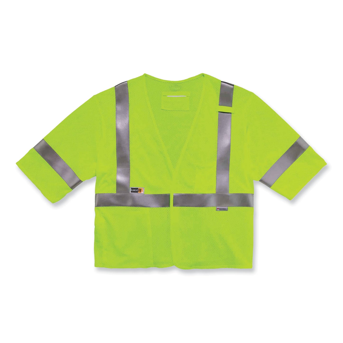 ergodyne GloWear 8356FRHL Class 3 FR Hook and Loop Safety Vest with Sleeves, Modacrylic, Small/Medium, Lime (22213)