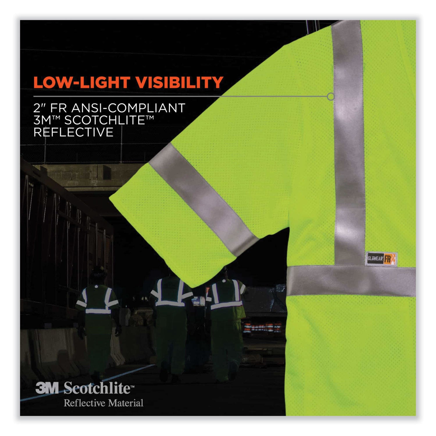 ergodyne GloWear 8356FRHL Class 3 FR Hook and Loop Safety Vest with Sleeves, Modacrylic, Small/Medium, Lime (22213)