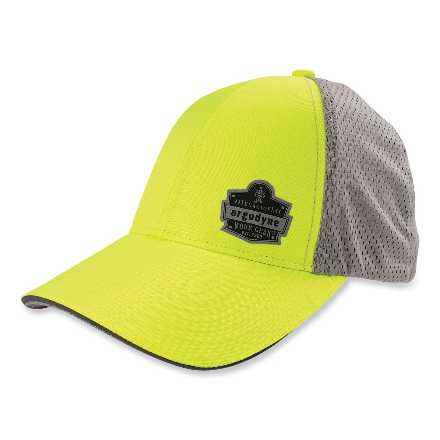 GloWear 8931 Reflective Stretch-Fit Hat, Cotton/Polyester, Ergodyne Logo, Small/Medium, Hi-Vis Lime (23240)