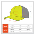 ergodyne GloWear 8931 Reflective Stretch-Fit Hat, Cotton/Polyester, Small/Medium, Hi-Vis Lime (23241)