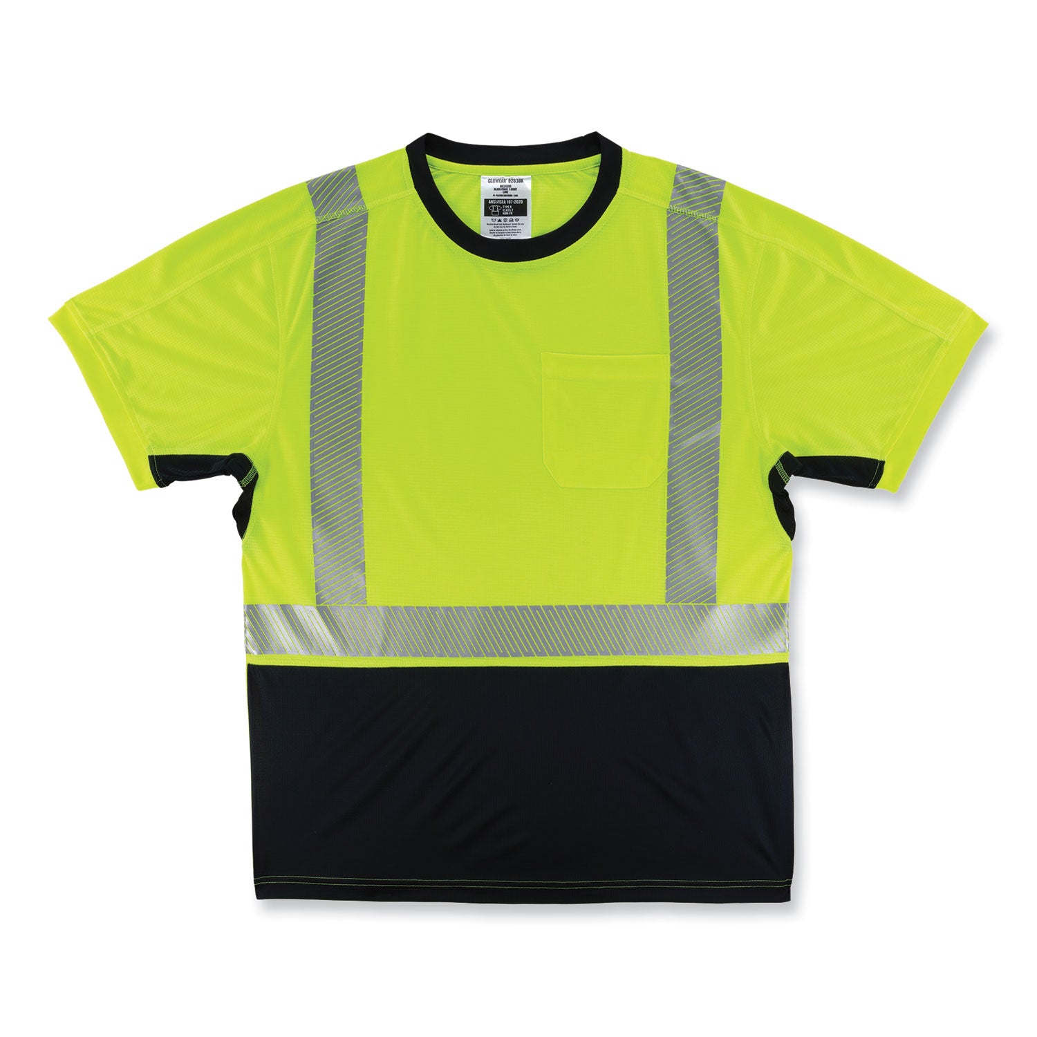 ergodyne GloWear 8283BK Class 2 Lightweight Performance Hi-Vis T-Shirt, Polyester, Medium, Lime (23503)