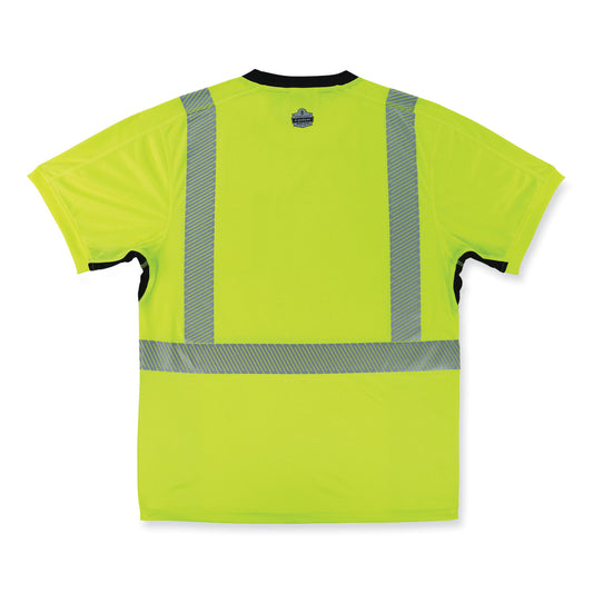 ergodyne GloWear 8283BK Class 2 Lightweight Performance Hi-Vis T-Shirt, Polyester, X-Large, Lime (23505)