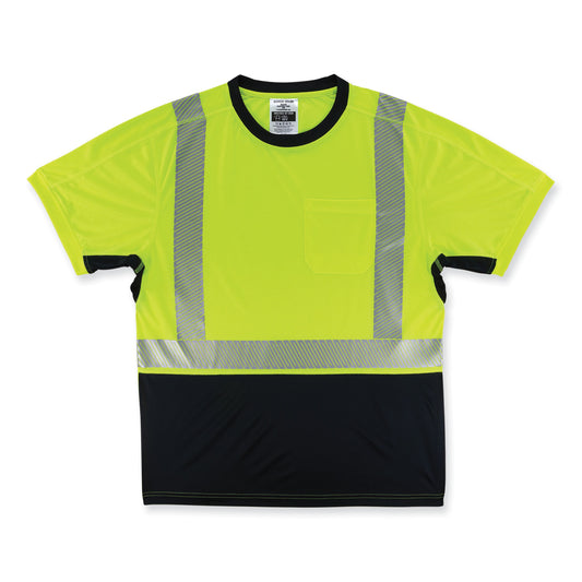 ergodyne GloWear 8283BK Class 2 Lightweight Performance Hi-Vis T-Shirt, Polyester, X-Large, Lime (23505)