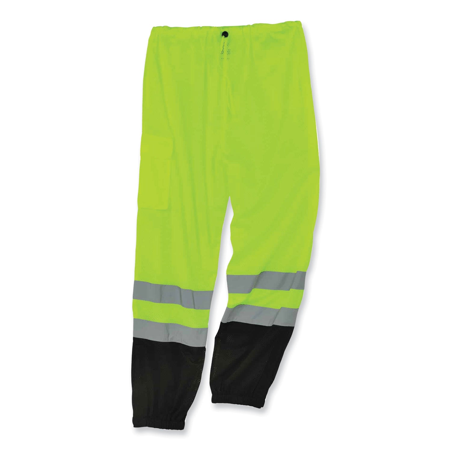 ergodyne GloWear 8910BK Class E Hi-Vis Pants with Black Bottom, Polyester, Small/Medium, Lime (23953)