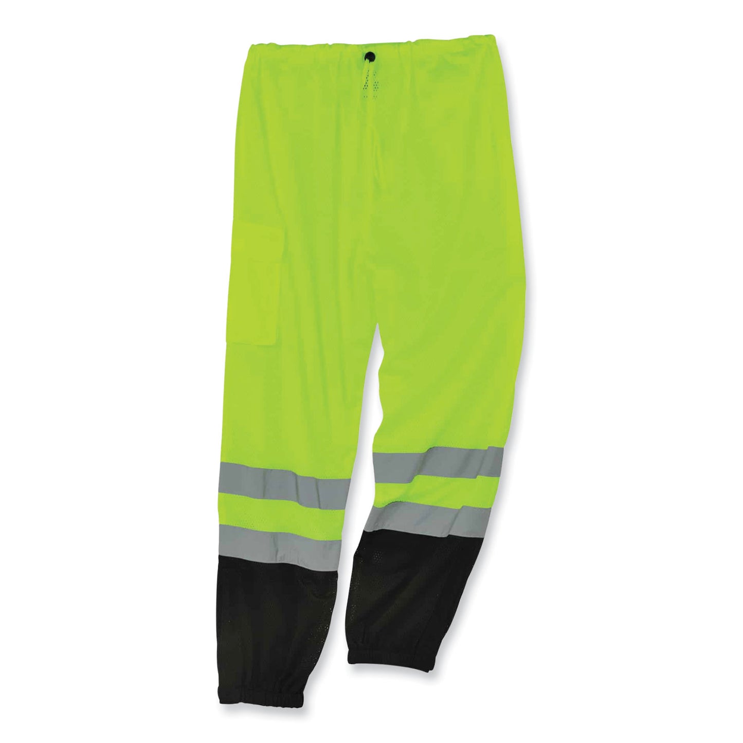 ergodyne GloWear 8910BK Class E Hi-Vis Pants with Black Bottom, Polyester, Large/X-Large, Lime (23955)