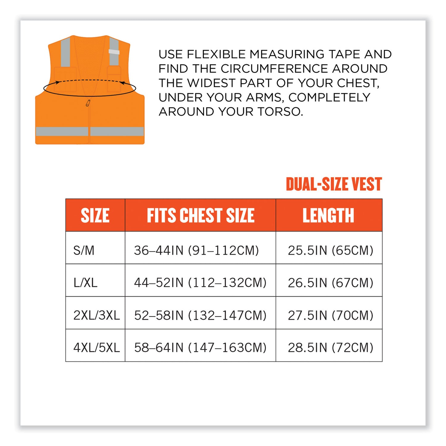 ergodyne GloWear 8249Z Class 2 Economy Surveyors Zipper Vest, Polyester, Small/Medium, Orange (24013)