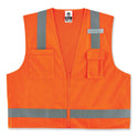 ergodyne GloWear 8249Z Class 2 Economy Surveyors Zipper Vest, Polyester, Small/Medium, Orange (24013)