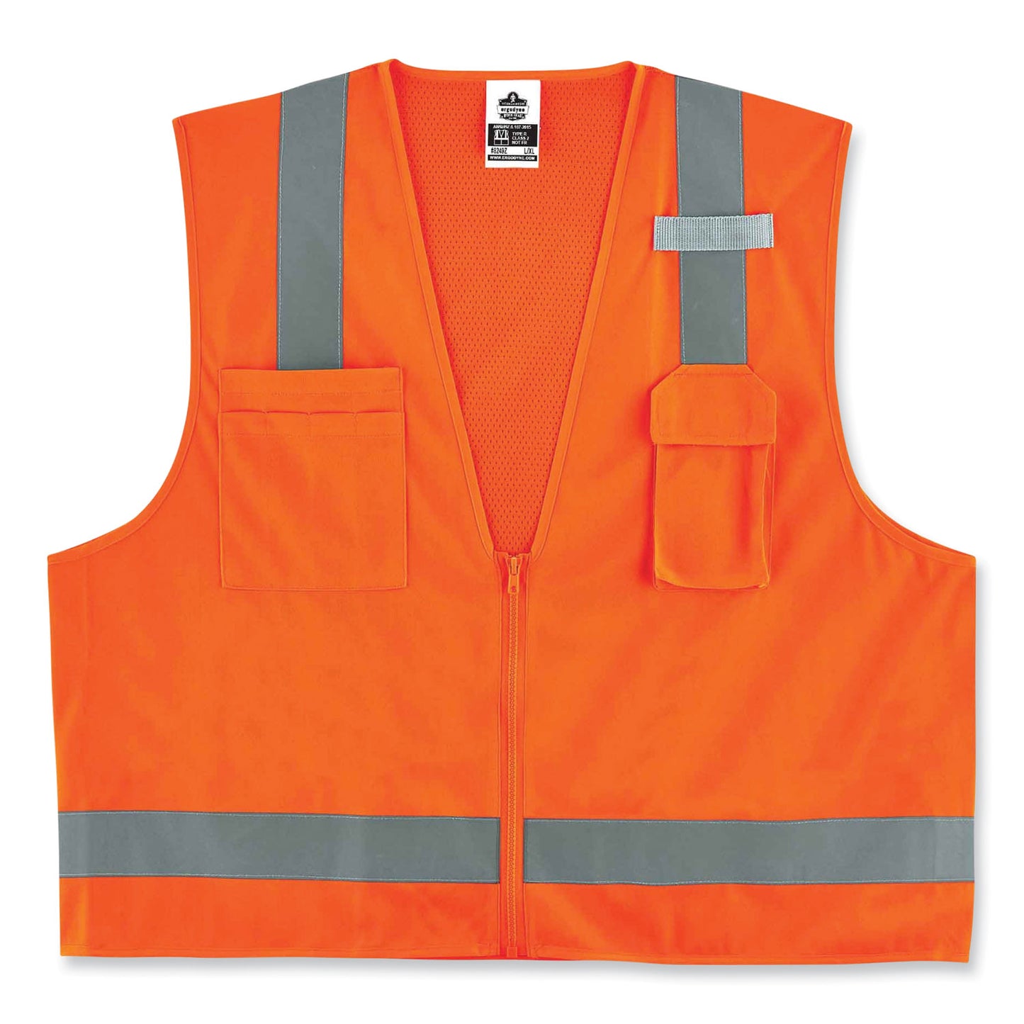 ergodyne GloWear 8249Z Class 2 Economy Surveyors Zipper Vest, Polyester, 2X-Large/3X-Large, Orange (24017)