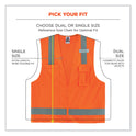 ergodyne GloWear 8249Z Class 2 Economy Surveyors Zipper Vest, Polyester, 4X-Large/5X-Large, Orange (24019)