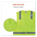 ergodyne GloWear 8249Z Class 2 Economy Surveyors Zipper Vest, Polyester, 4X-Large/5X-Large, Lime (24029)