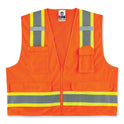 ergodyne GloWear 8248Z Class 2 Two-Tone Surveyors Zipper Vest, Polyester, Large/X-Large, Orange (24065)