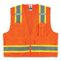 ergodyne GloWear 8248Z Class 2 Two-Tone Surveyors Zipper Vest, Polyester, 2X-Large/3X-Large, Orange (24067)