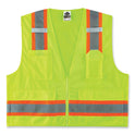 ergodyne GloWear 8248Z Class 2 Two-Tone Surveyors Zipper Vest, Polyester, Small/Medium, Lime (24073)