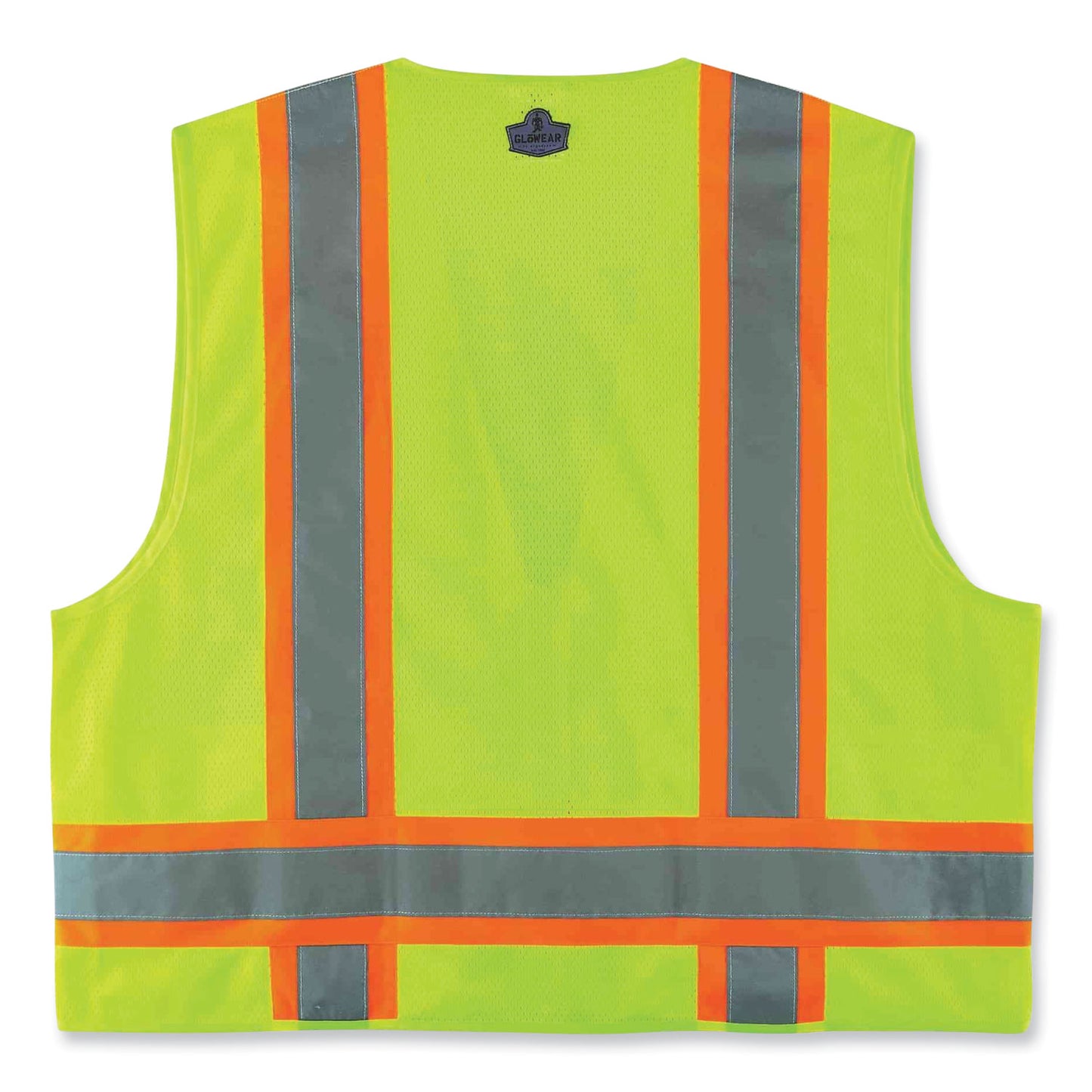 ergodyne GloWear 8248Z Class 2 Two-Tone Surveyors Zipper Vest, Polyester, Large/X-Large, Lime (24075)