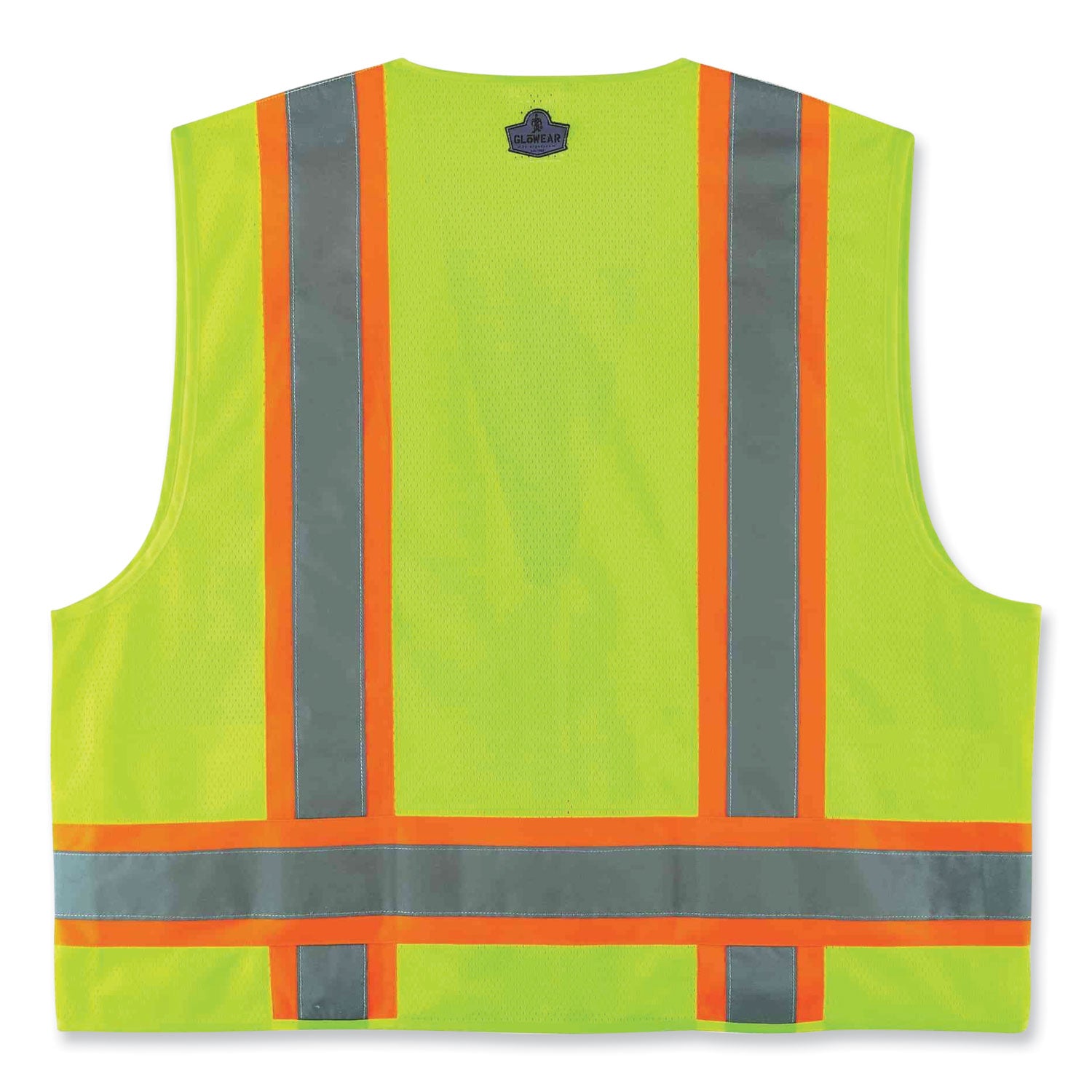 ergodyne GloWear 8248Z Class 2 Two-Tone Surveyors Zipper Vest, Polyester, 4X-Large/5X-Large, Lime (24079)