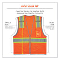 ergodyne GloWear 8246Z Class 2 Two-Tone Mesh Reflective Binding Zipper Vest, Polyester, Small/Medium, Orange (24133)