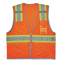 ergodyne GloWear 8246Z Class 2 Two-Tone Mesh Reflective Binding Zipper Vest, Polyester, Small/Medium, Orange (24133)