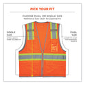 ergodyne GloWear 8246Z Class 2 Two-Tone Mesh Reflective Binding Zipper Vest, Polyester, 2X-Large/3X-Large, Orange (24137)