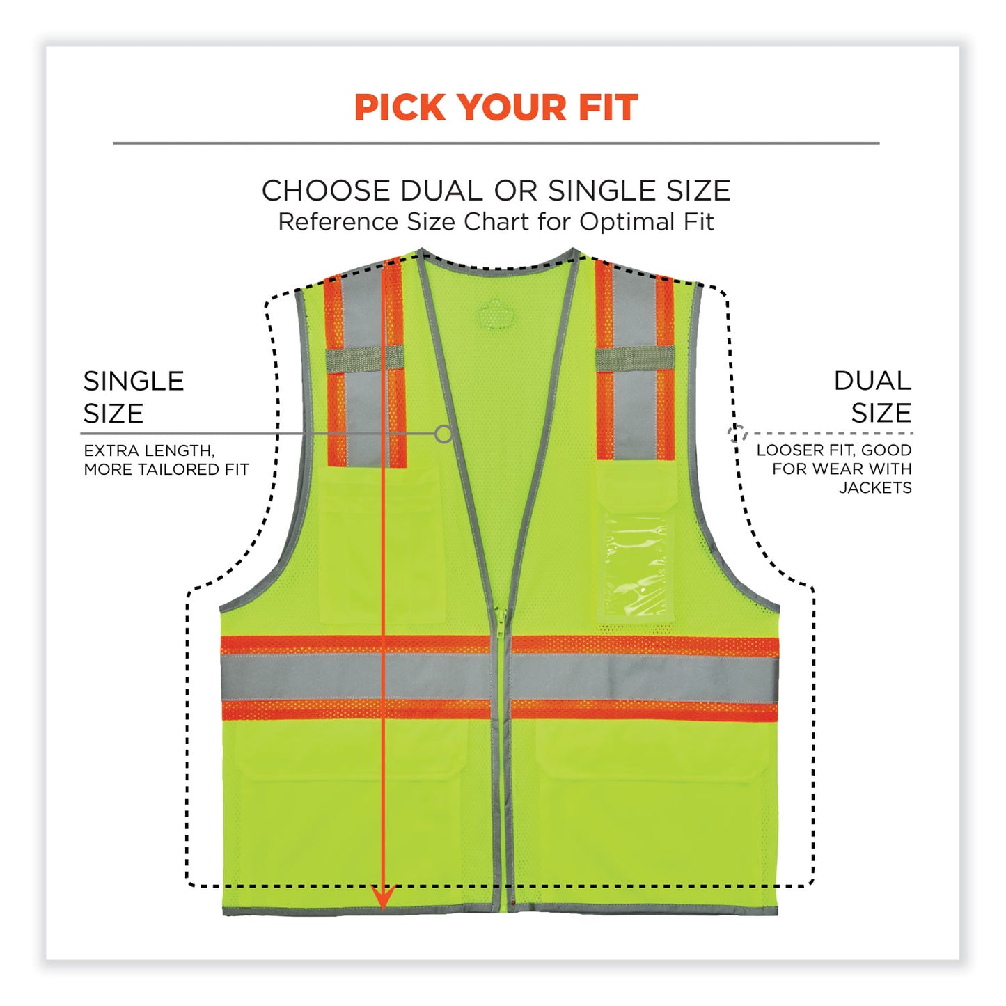 ergodyne GloWear 8246Z Class 2 Two-Tone Mesh Reflective Binding Zipper Vest, Polyester, Small/Medium, Lime (24143)