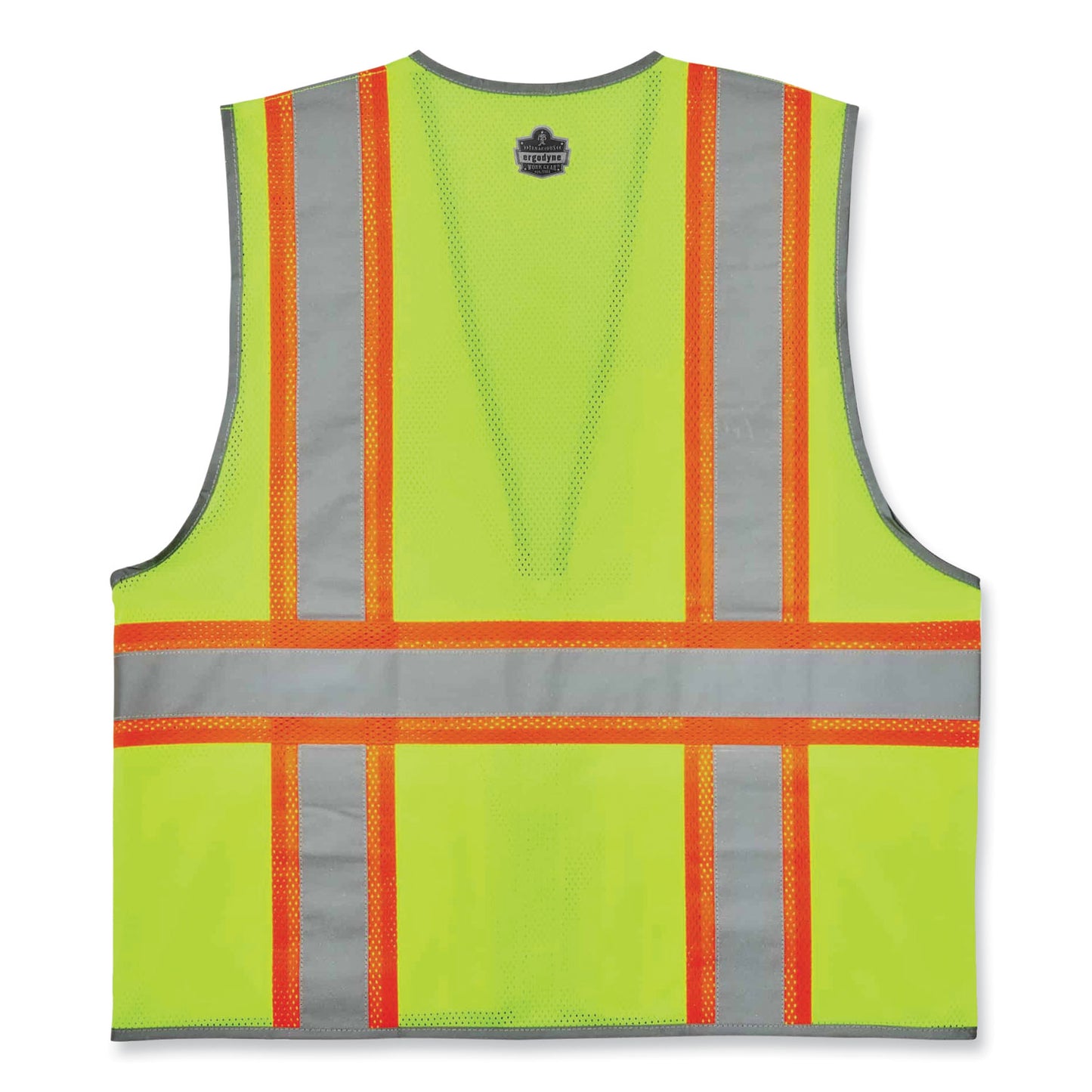 ergodyne GloWear 8246Z Class 2 Two-Tone Mesh Reflective Binding Zipper Vest, Polyester, Large/X-Large, Lime (24145)