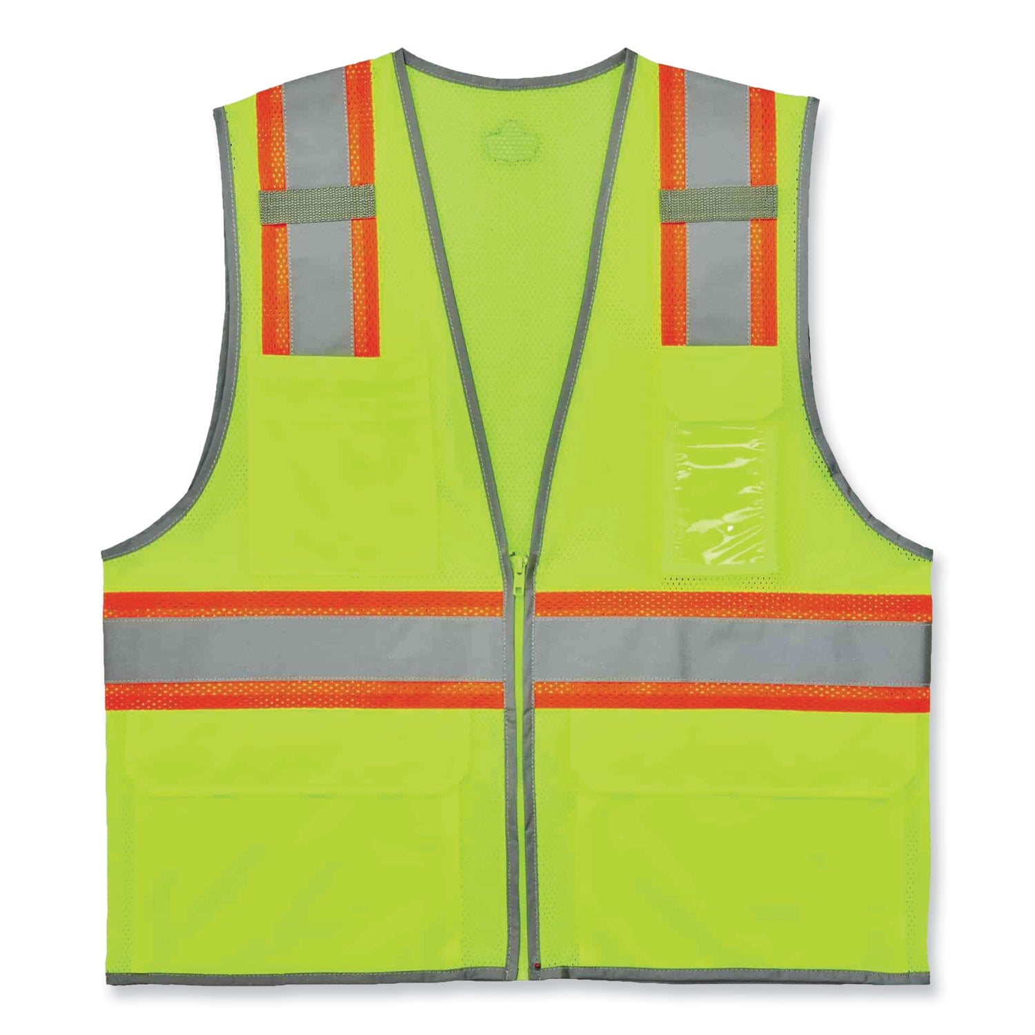 ergodyne GloWear 8246Z Class 2 Two-Tone Mesh Reflective Binding Zipper Vest, Polyester, 4X-Large/5X-Large, Lime (24149)