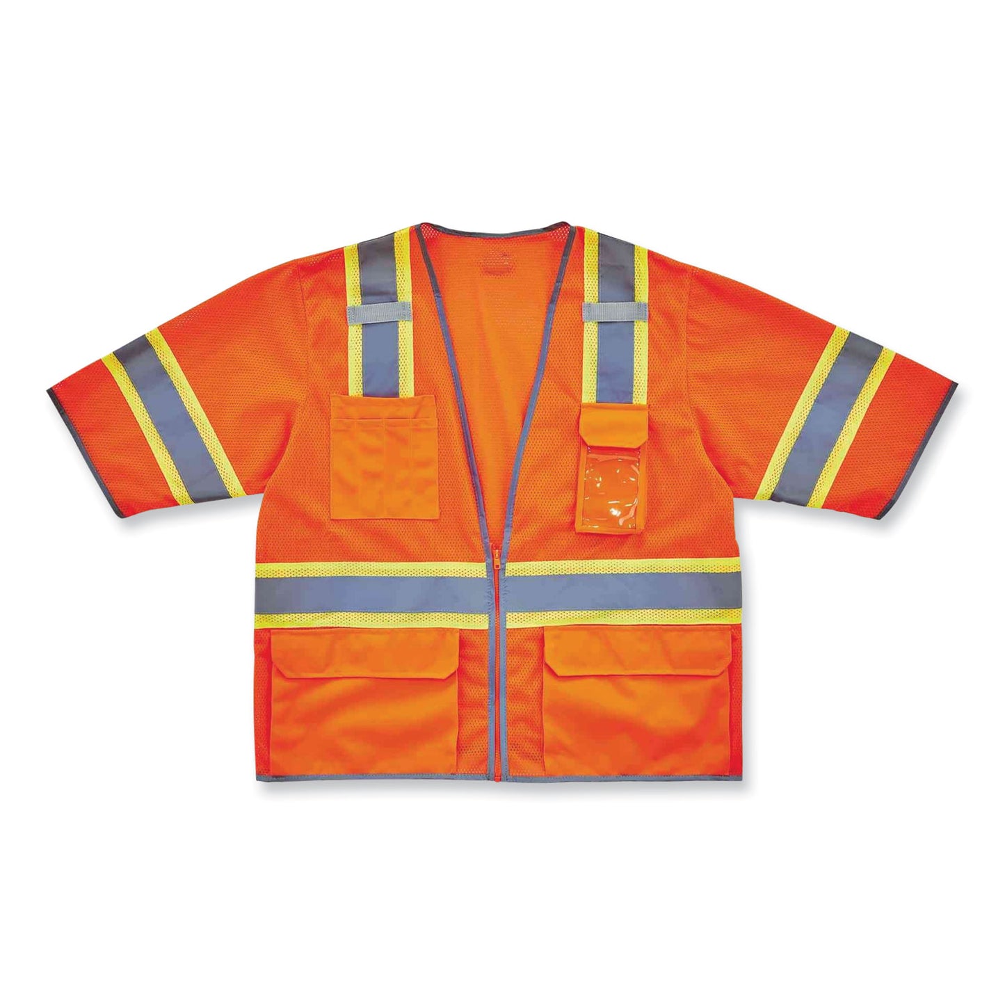 ergodyne GloWear 8346Z Class 3 Two-Tone Hi-Vis Surveyor Zipper Vest, Large/X-Large, Orange (24155)