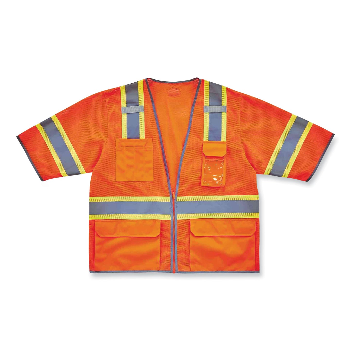 ergodyne GloWear 8346Z Class 3 Two-Tone Hi-Vis Surveyor Zipper Vest, 2X-Large/3X-Large, Orange (24157)