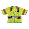 ergodyne GloWear 8346Z Class 3 Two-Tone Hi-Vis Surveyor Zipper Vest, Small/Medium, Lime (24163)