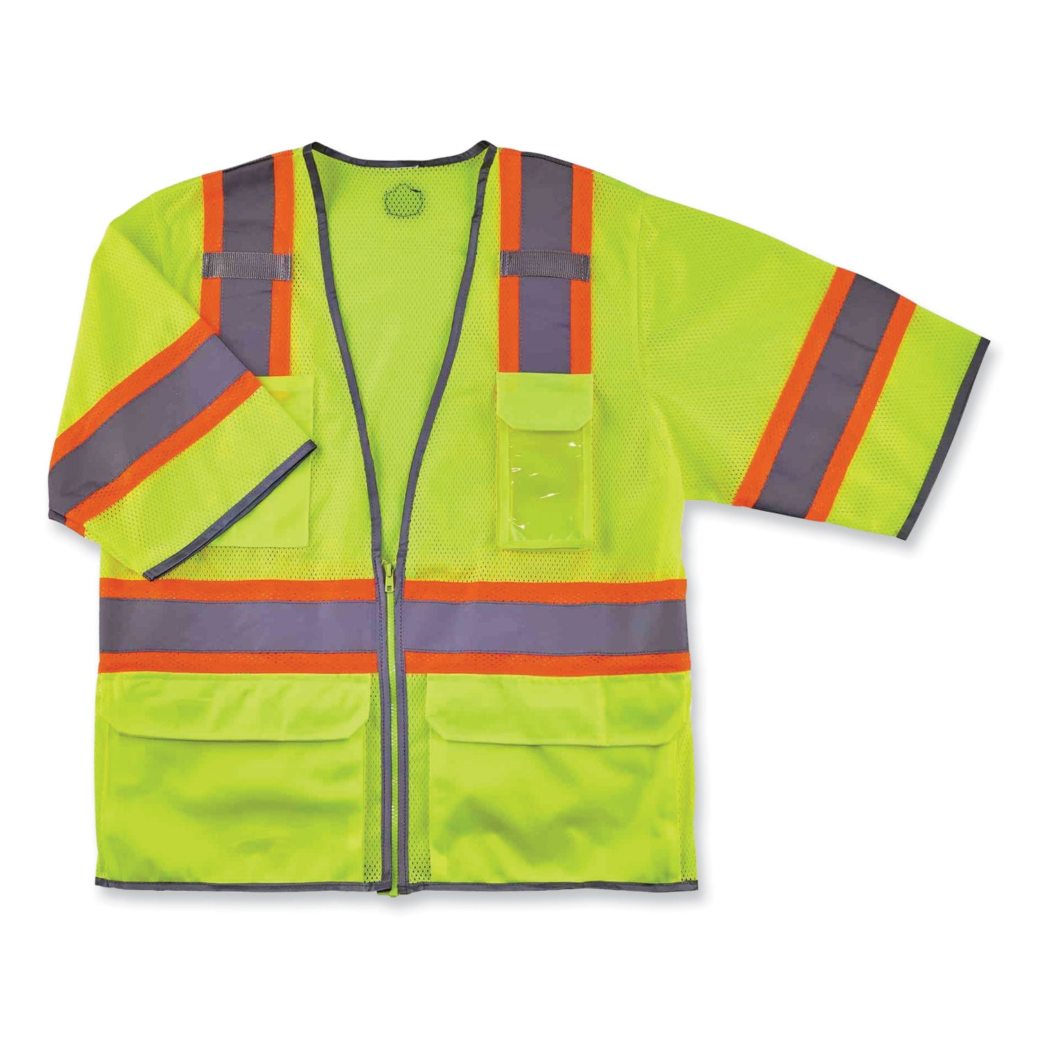 ergodyne GloWear 8346Z Class 3 Two-Tone Hi-Vis Surveyor Zipper Vest, Small/Medium, Lime (24163)