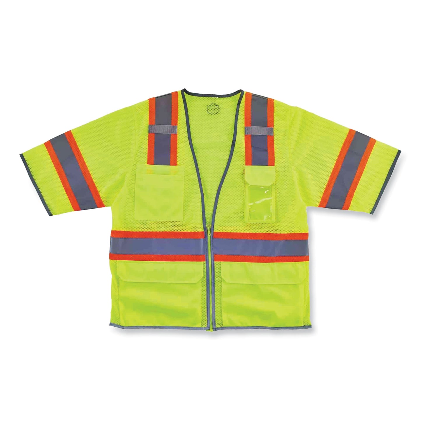 ergodyne GloWear 8346Z Class 3 Two-Tone Hi-Vis Surveyor Zipper Vest, Large/X-Large, Lime (24165)