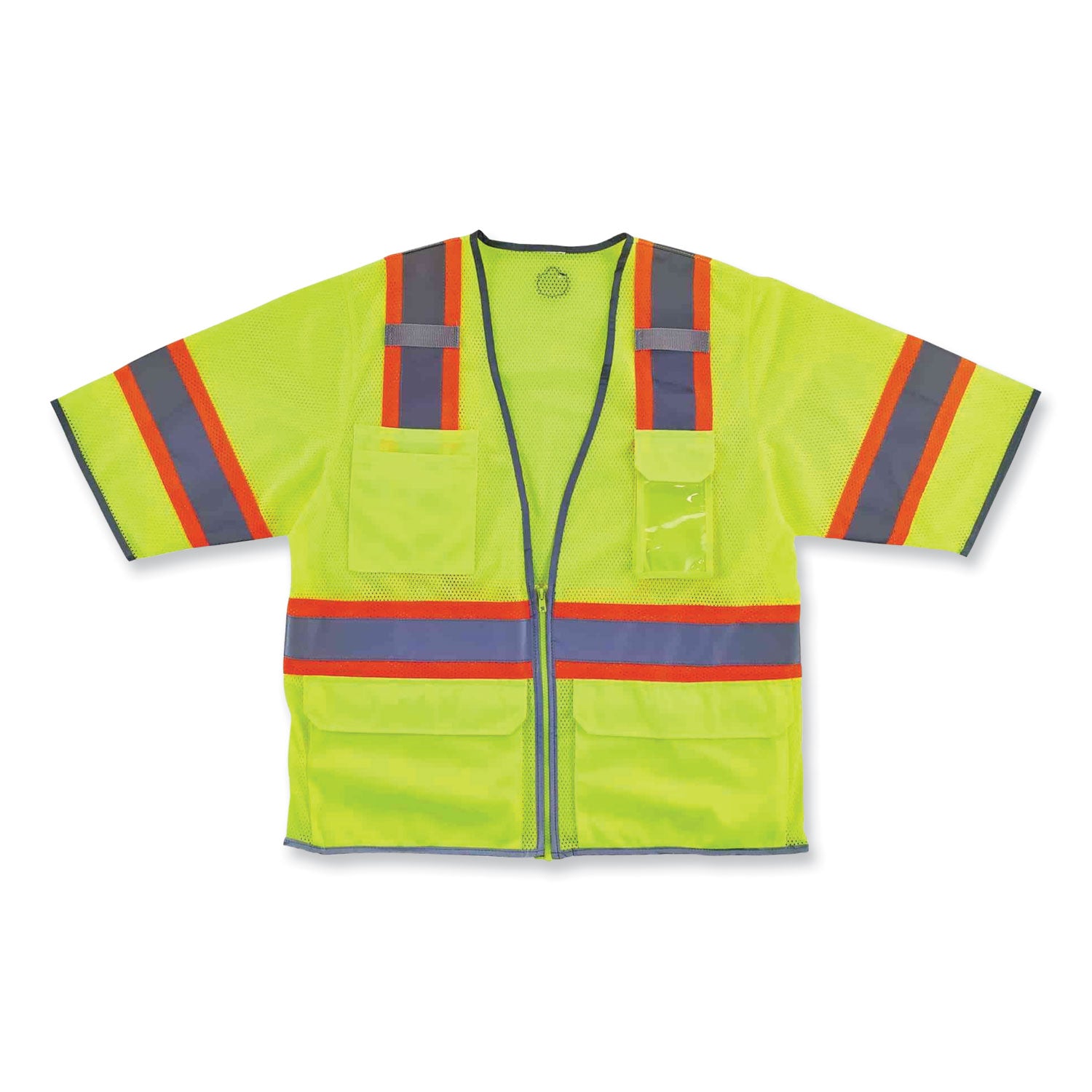 ergodyne GloWear 8346Z Class 3 Two-Tone Hi-Vis Surveyor Zipper Vest, 4X-Large/5X-Large, Lime (24169)