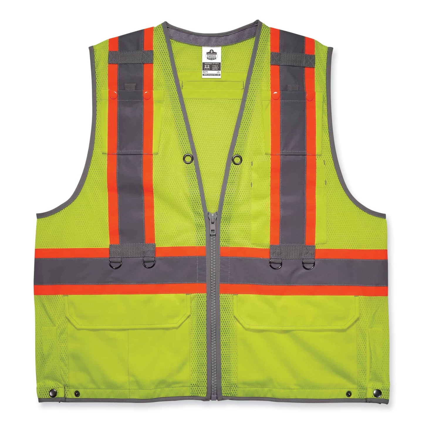 ergodyne GloWear 8231TV Class 2 Hi-Vis Tool Tethering Safety Vest, Polyester, Small/Medium, Lime (24173)