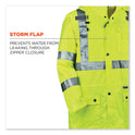 ergodyne GloWear 8365 Class 3 Hi-Vis Rain Jacket, Polyester, Medium, Lime (24323)