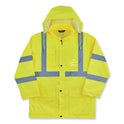 ergodyne GloWear 8366 Class 3 Lightweight Hi-Vis Rain Jacket, Polyester, Large, Lime (24334)