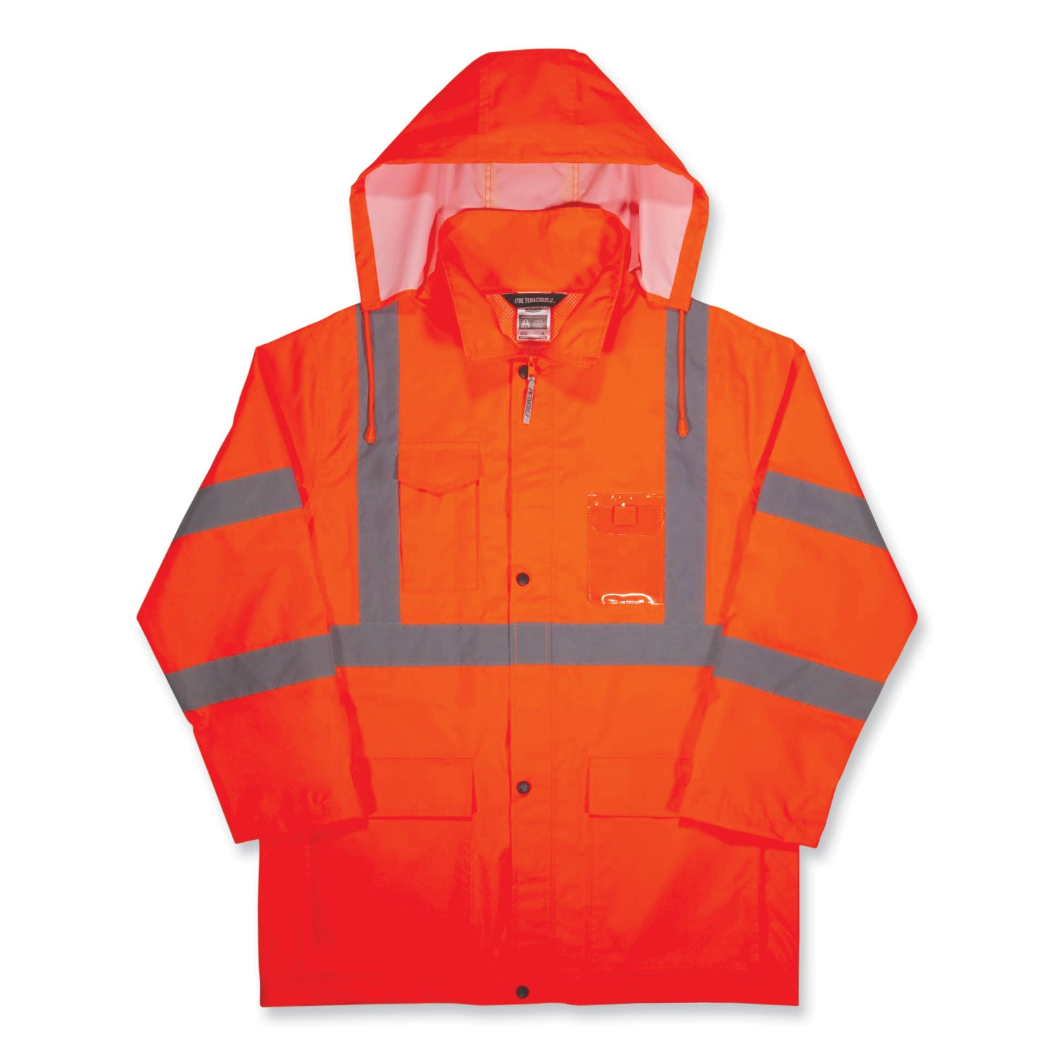 ergodyne GloWear 8366 Class 3 Lightweight Hi-Vis Rain Jacket, Polyester, Large, Orange (24364)