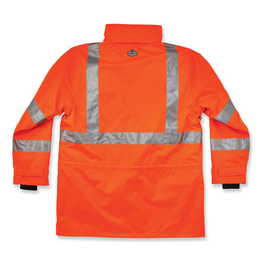 ergodyne GloWear 8385 Class 3 Hi-Vis 4-in-1 Jacket, Small, Orange (24372)