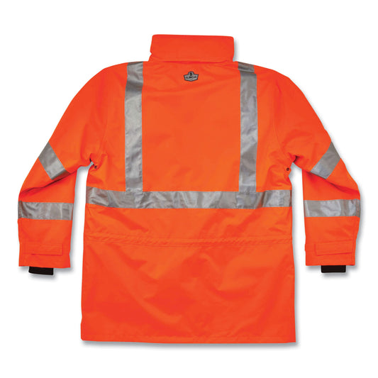 ergodyne GloWear 8385 Class 3 Hi-Vis 4-in-1 Jacket, 2X-Large, Orange (24376)