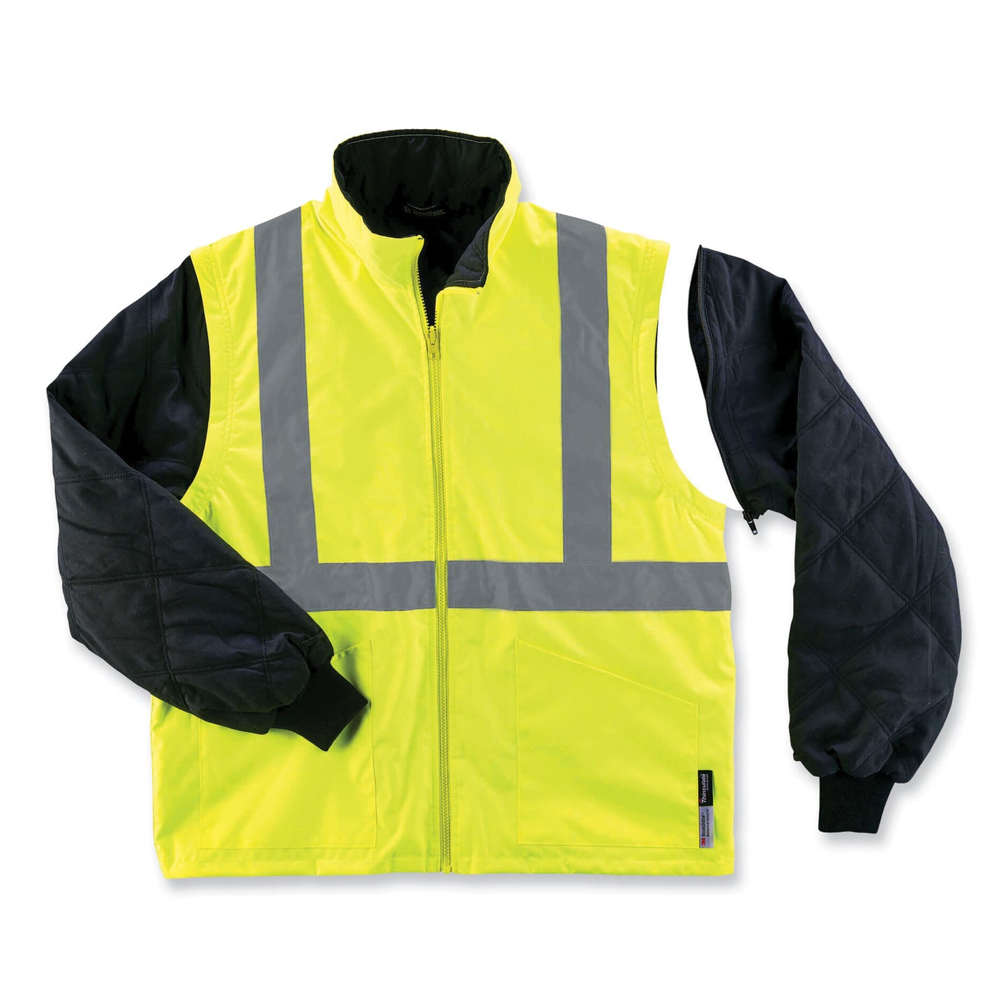 ergodyne GloWear 8385 Class 3 Hi-Vis 4-in-1 Jacket, Small, Lime (24382)