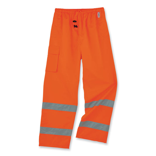 ergodyne GloWear 8915 Class E Hi-Vis Rain Pants, Medium, Orange (24413)