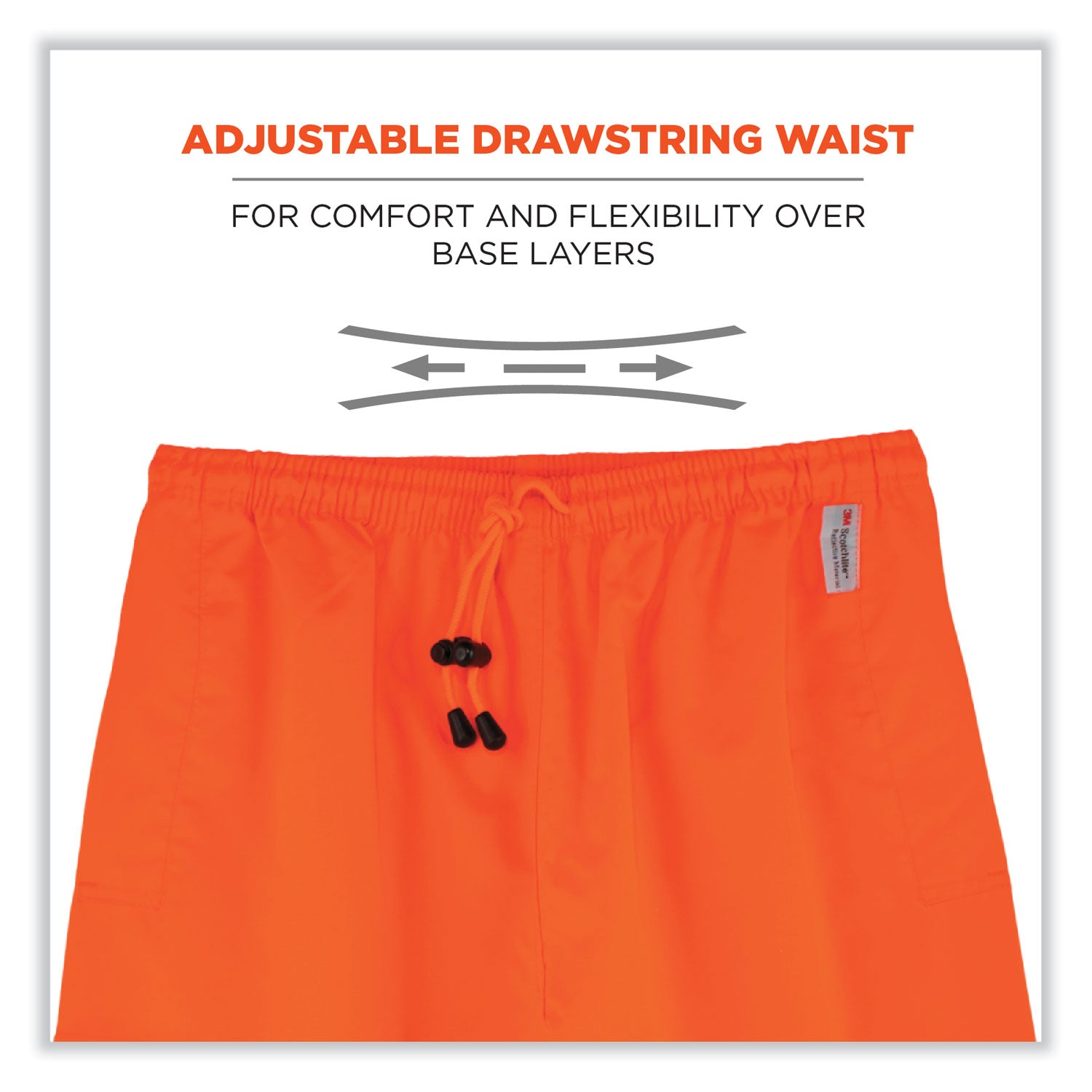 ergodyne GloWear 8915 Class E Hi-Vis Rain Pants, 2X-Large, Orange (24416)