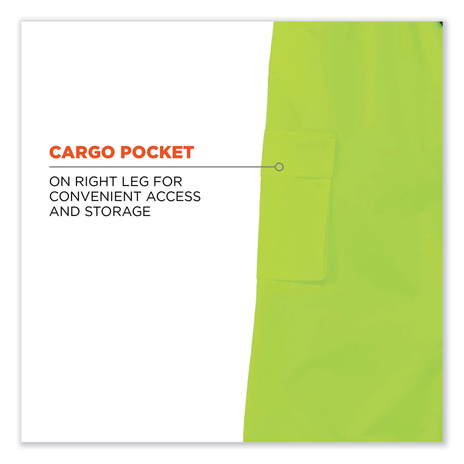 ergodyne GloWear 8915 Class E Hi-Vis Rain Pants, Small, Lime (24422)