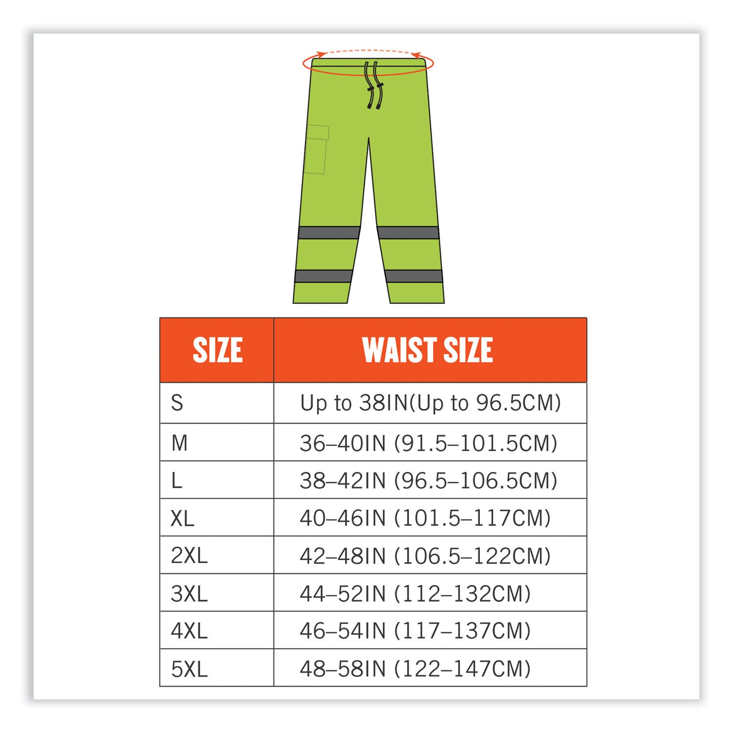 ergodyne GloWear 8915 Class E Hi-Vis Rain Pants, X-Large, Lime (24425)