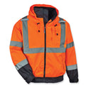 ergodyne GloWear 8379 Class 3 Hi-Vis Fleece Lined Bomber Jacket, Orange, Large (24464)