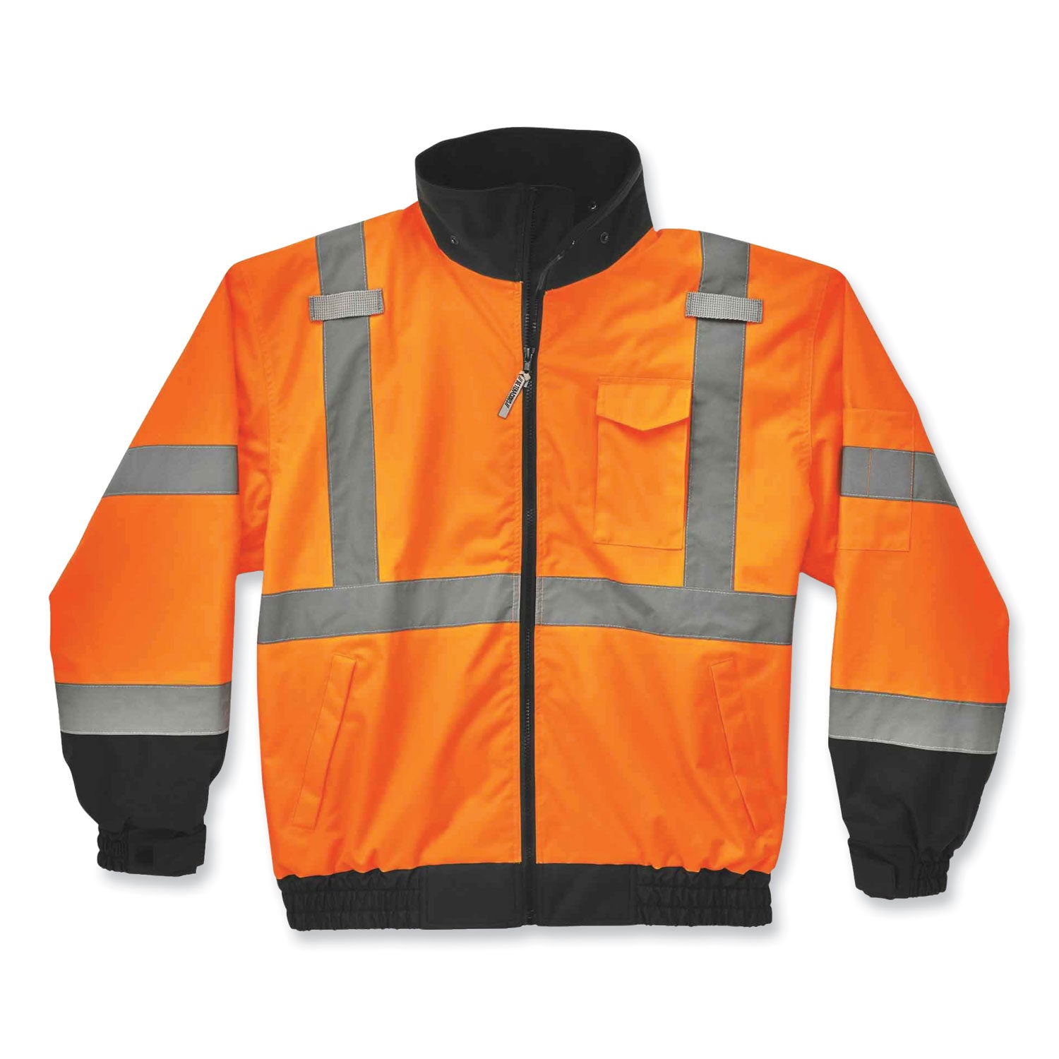 ergodyne GloWear 8379 Class 3 Hi-Vis Fleece Lined Bomber Jacket, Orange, 5X-Large (24469)