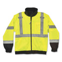 ergodyne GloWear 8379 Class 3 Hi-Vis Fleece Lined Bomber Jacket, Lime, Small (24472)